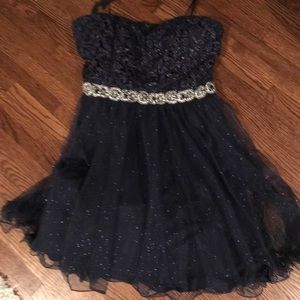 Juniors Navy party dress